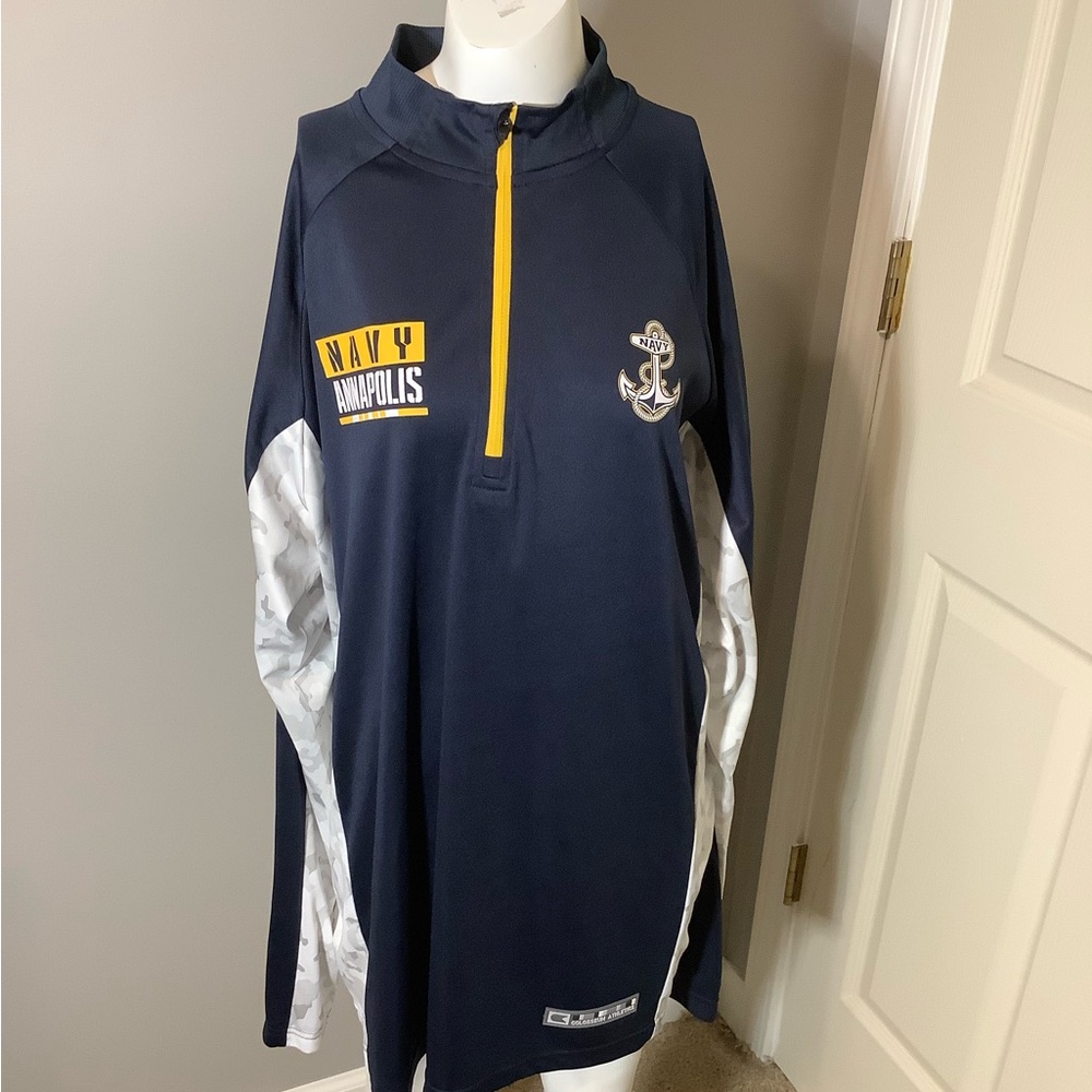 Men’s Large Colosseum Navy Midshipmen Long Sleeve 1/4 Zip Shirt